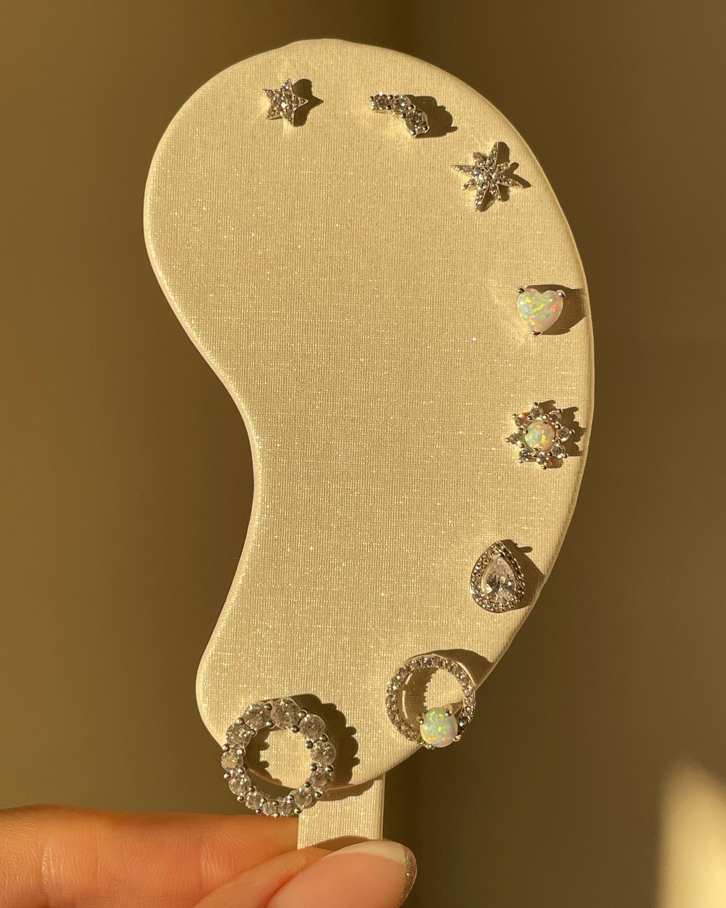 Aurora Opal Stones Sterling Silver Stud Earrings