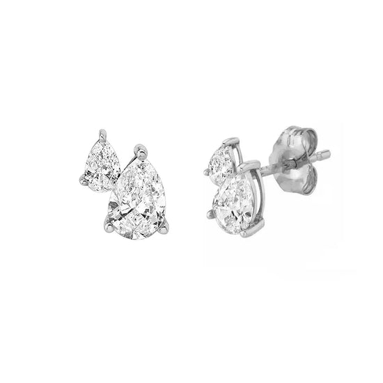 Cindy Pear Shaped Sterling Silver Studs