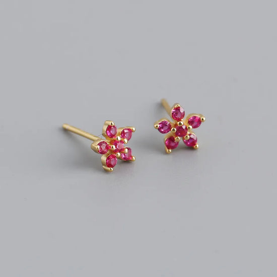 Liana Rose Flower Sterling Silver Stud Earrings