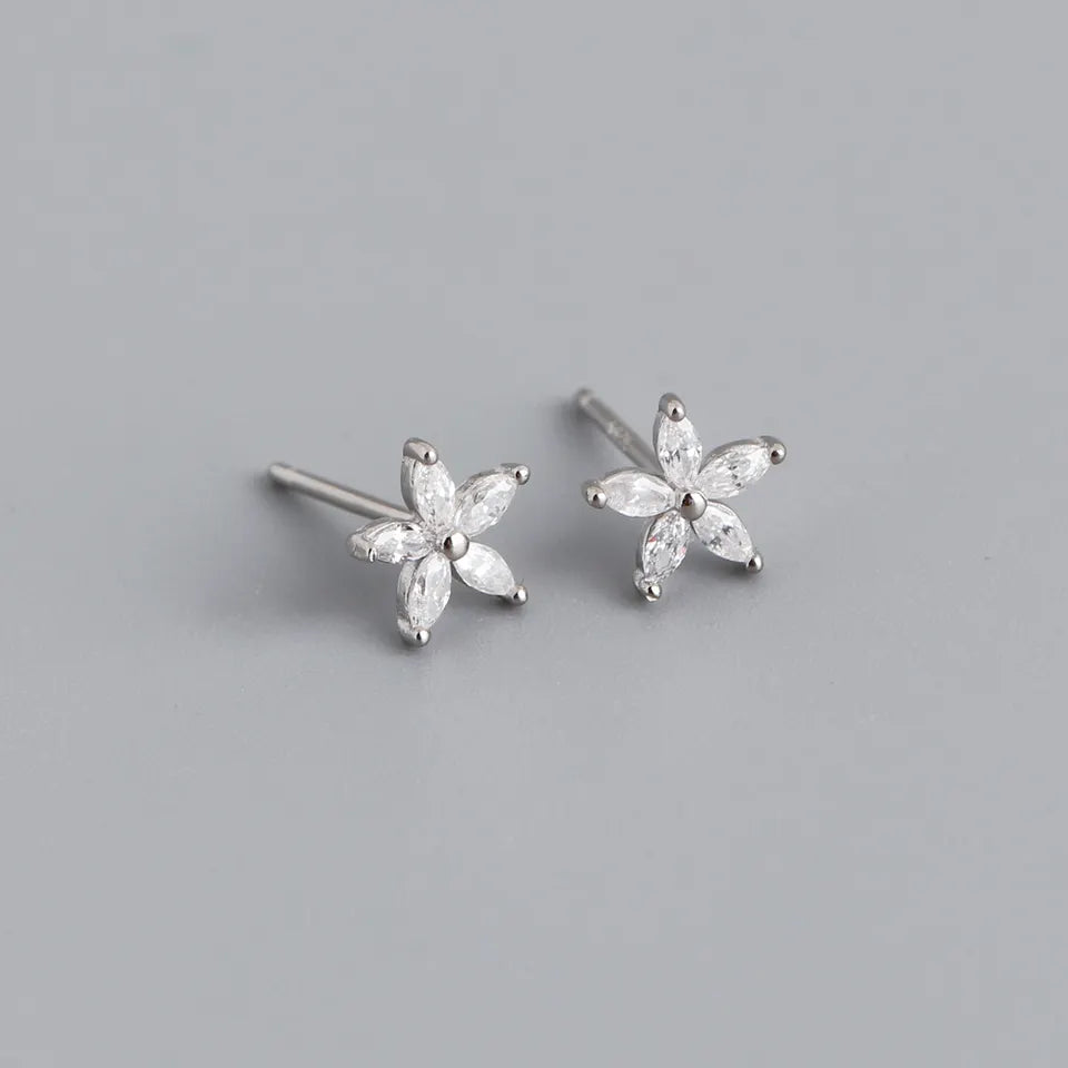 Dara Flower Sterling Silver Stud Earrings