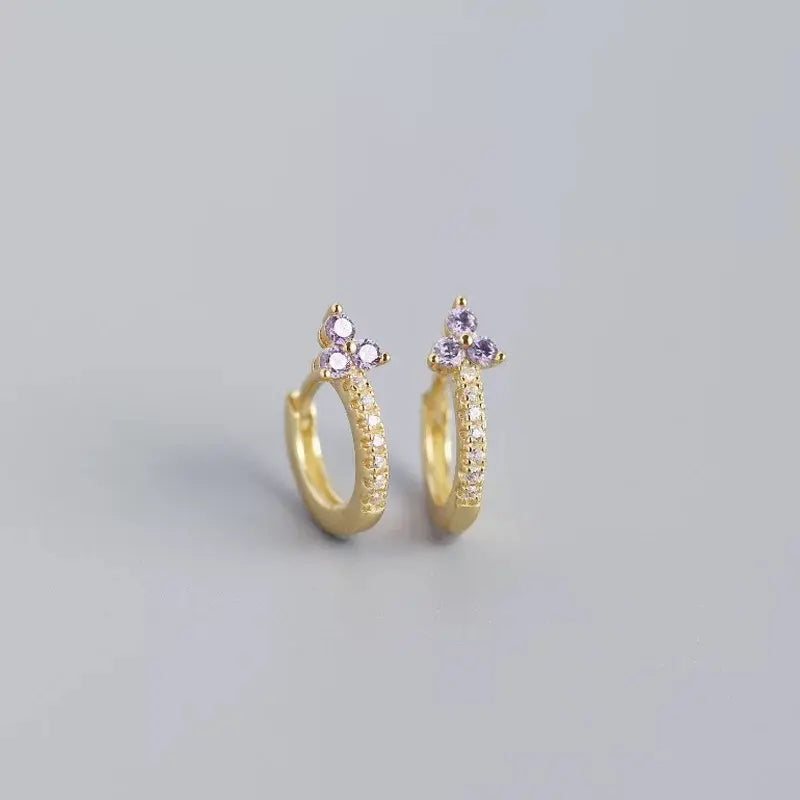 Lily Lavender 18K Gold Plated Sterling Silver Small Hoop Earrings