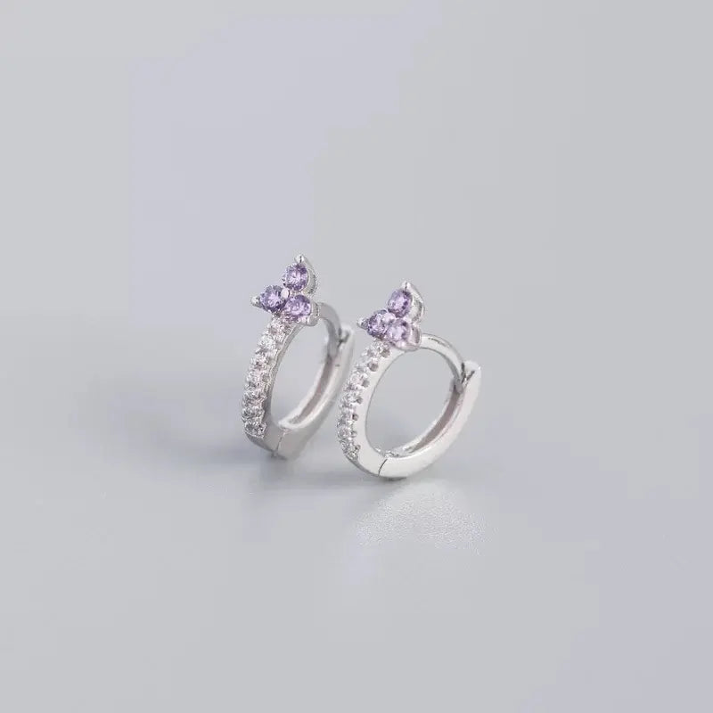 Lily Lavender Sterling Silver Small Hoop Earrings