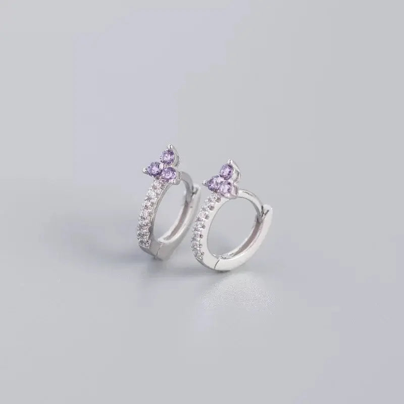 Load image into Gallery viewer, Lily Lavender Sterling Silver Small Hoop Earrings
