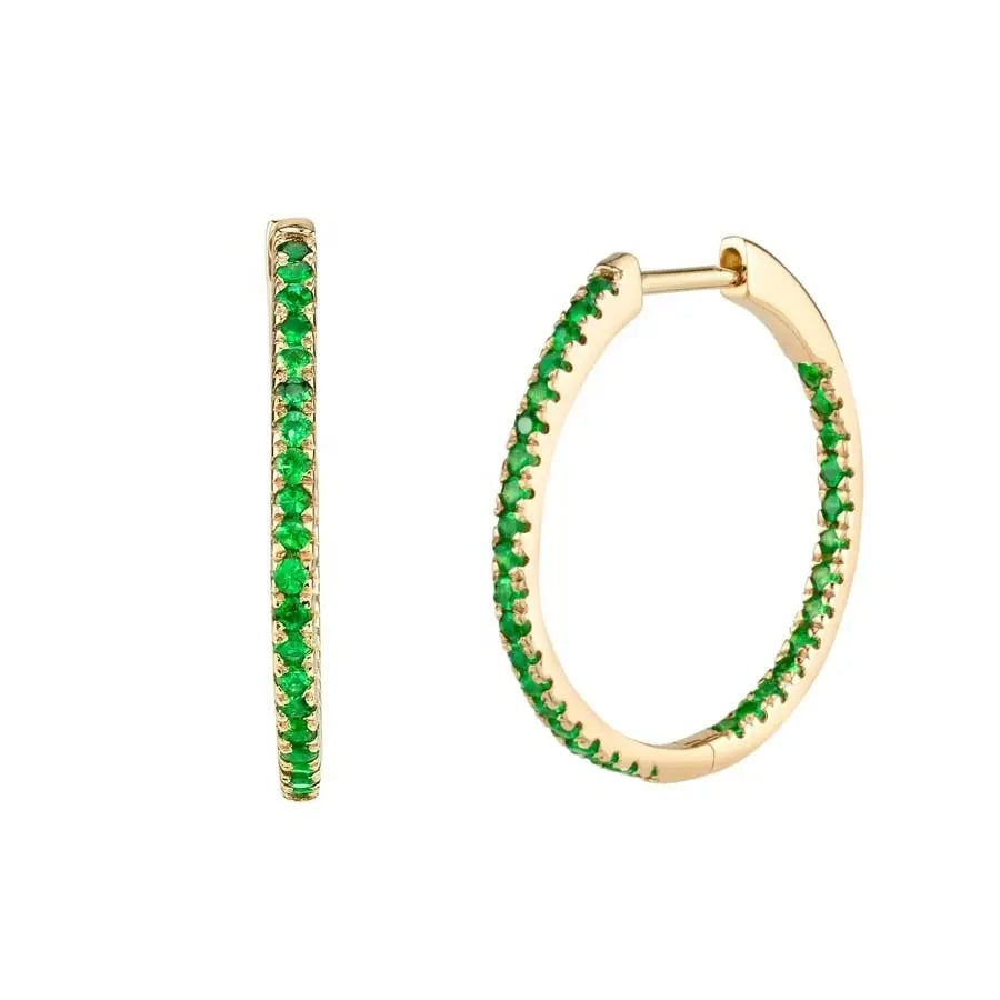 Giselle Emerald 18K Gold Plated Sterling Silver Large Hoop Earrings