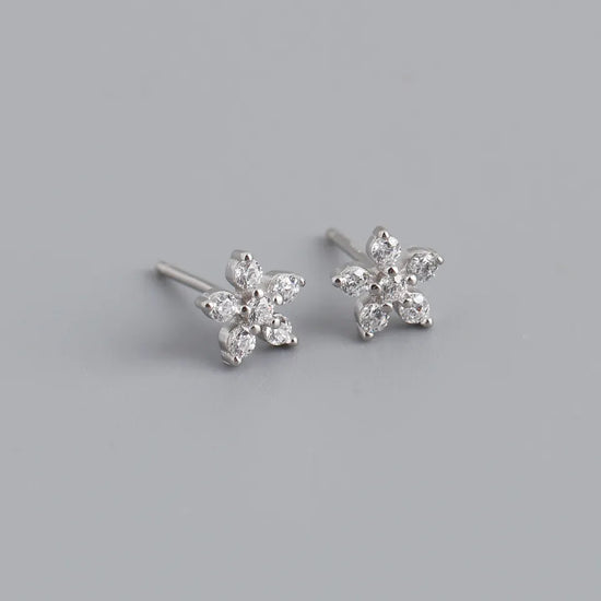 Liana Flower Sterling Silver Stud Earrings