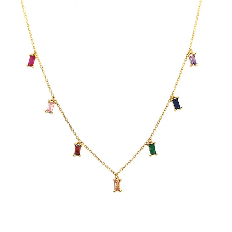 Olivia Colourful Stones Sterling Silver Necklace