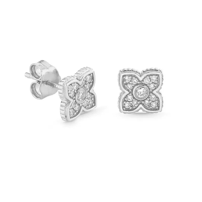 Claire Four Leaf Clover Sterling Silver Stud Earrings