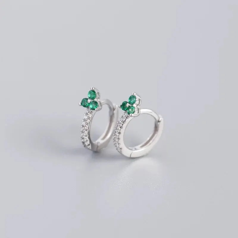 Load image into Gallery viewer, Lily Green Sterling Silver Small Hoop Earrings
