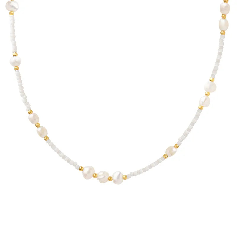 Dalia Pearls and White Beads Necklace