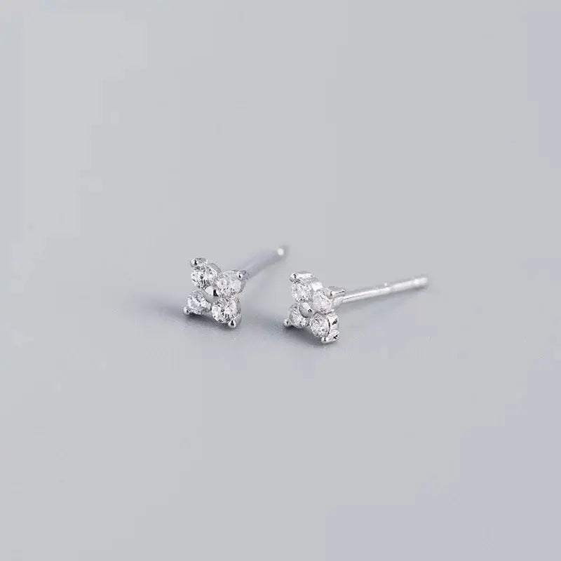 Clover Sterling Silver Stud Earrings