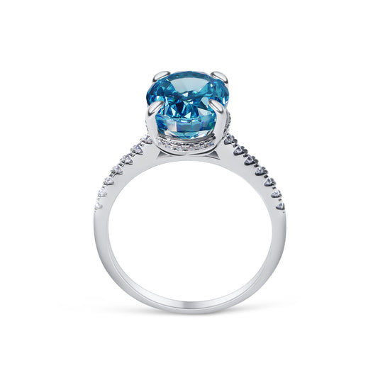 Load image into Gallery viewer, Aurora Blue Sterling Silver Ring
