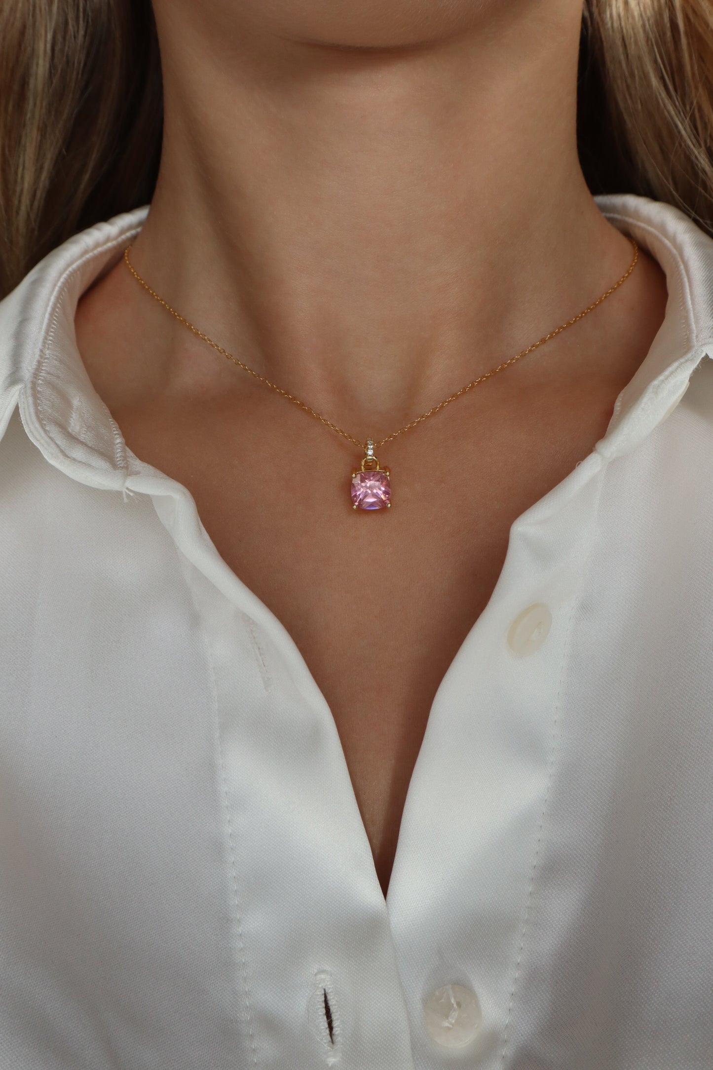 Scarlett Pink Sterling Silver Necklace