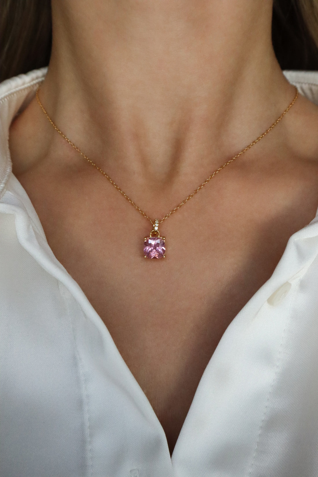 Scarlett Pink Sterling Silver Necklace