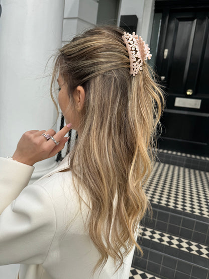 Reina Champagne Flower Hair Claw