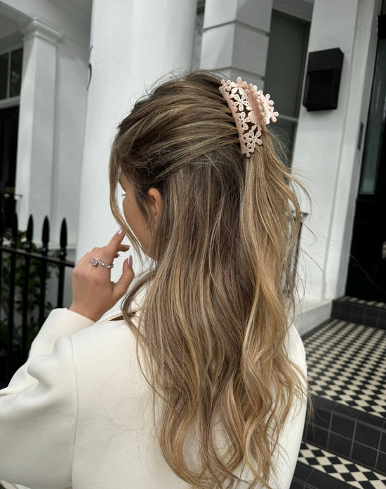 Reina Champagne Flower Hair Claw