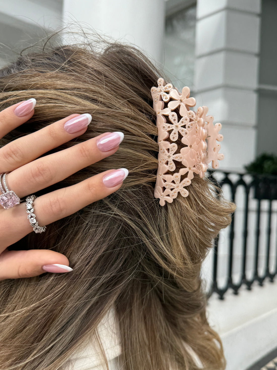 Reina Champagne Flower Hair Claw