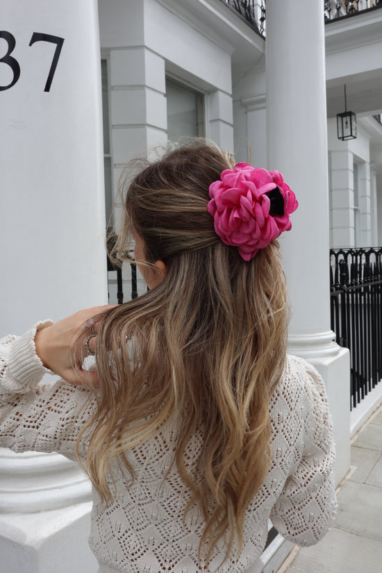Belinda Raspberry Rose Hair Claw - Small/Large