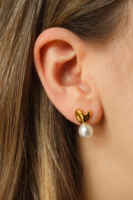 Dareth Stainless Steel Pearl Earrings