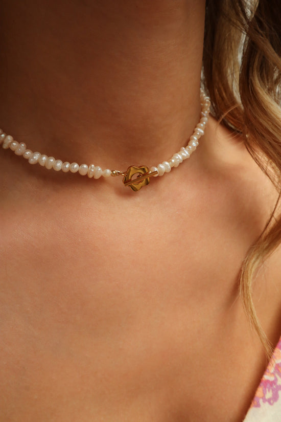 Cassia Flower Freshwater Pearl Stainless Steel Necklace