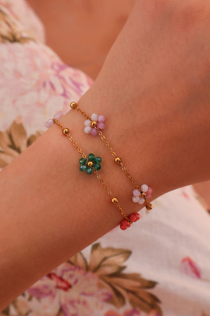 Meredith Colourful Flower Stainless Steel Bracelet