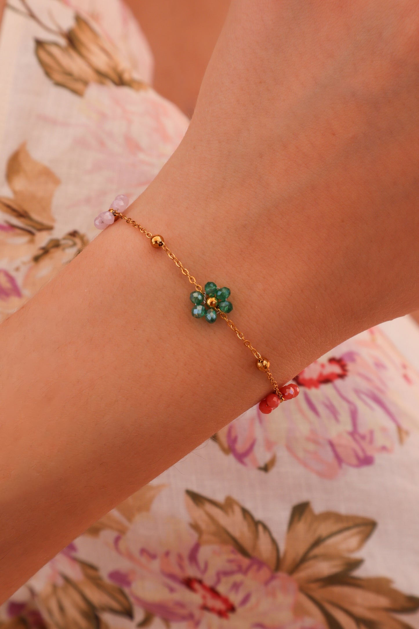 Meredith Colourful Flower Stainless Steel Bracelet