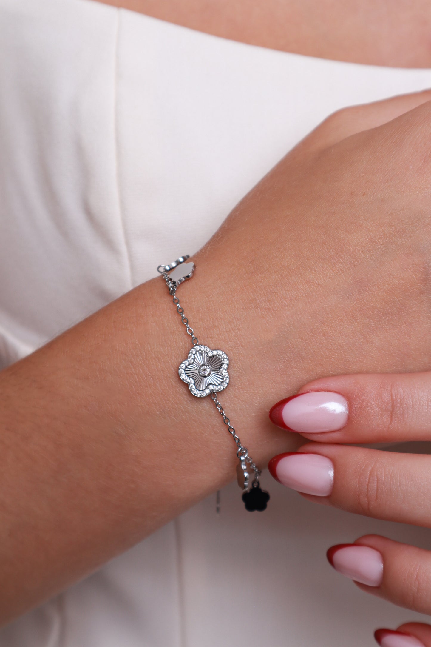 Petal Perfection Stainless Steel Bracelet