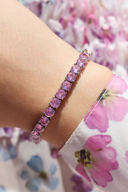 Estelle Pink Tennis Bracelet