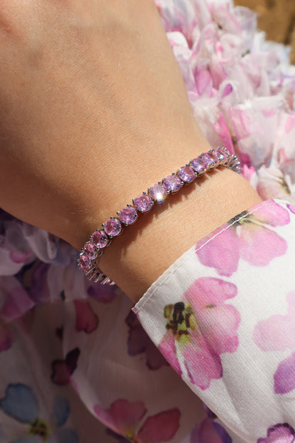 Estelle Pink Tennis Bracelet