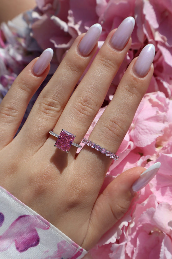 Load image into Gallery viewer, Serenity Fancy Pink Sterling Silver Ring
