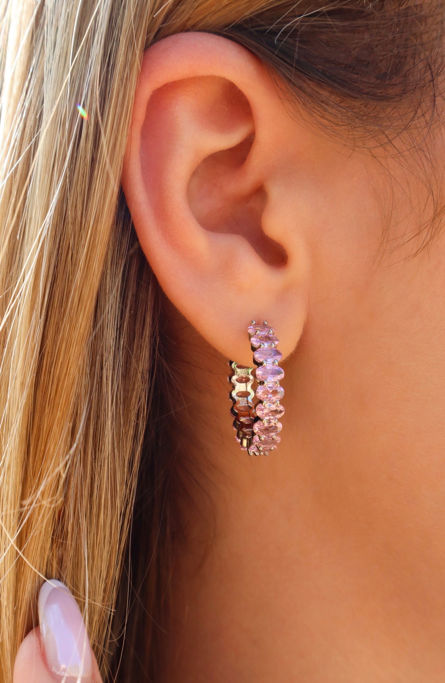 Vein of Love Pink Earrings