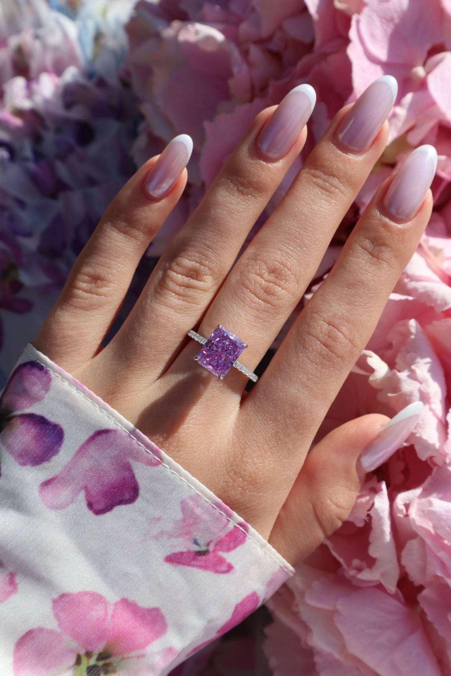 Load image into Gallery viewer, Serenity Fancy Purple Sterling Silver Ring
