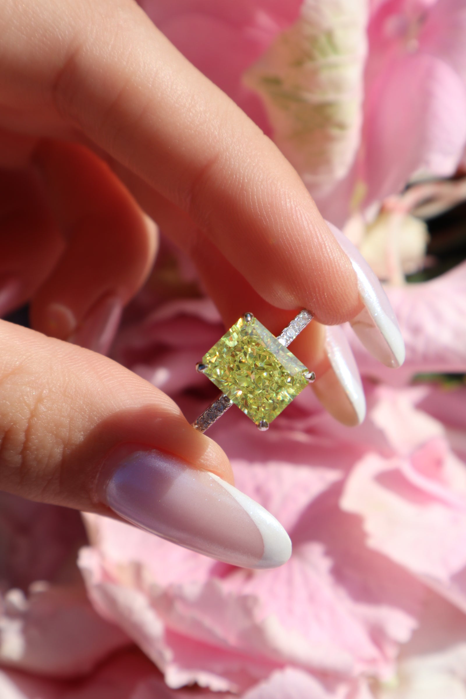 Serenity Apple Green Sterling Silver Ring