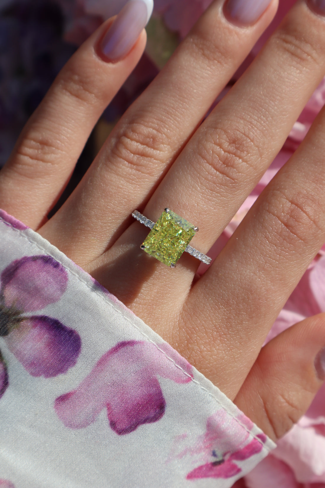 Serenity Apple Green Sterling Silver Ring