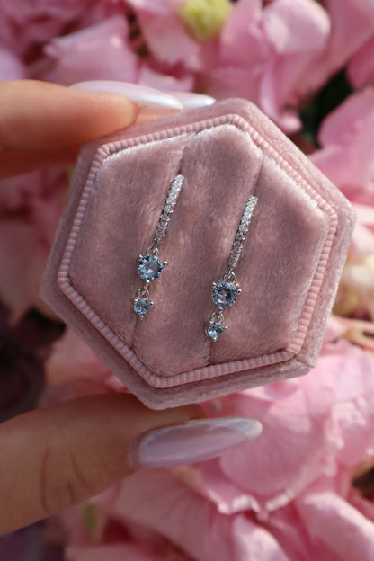 Ariana Aqua Sterling Silver Earrings