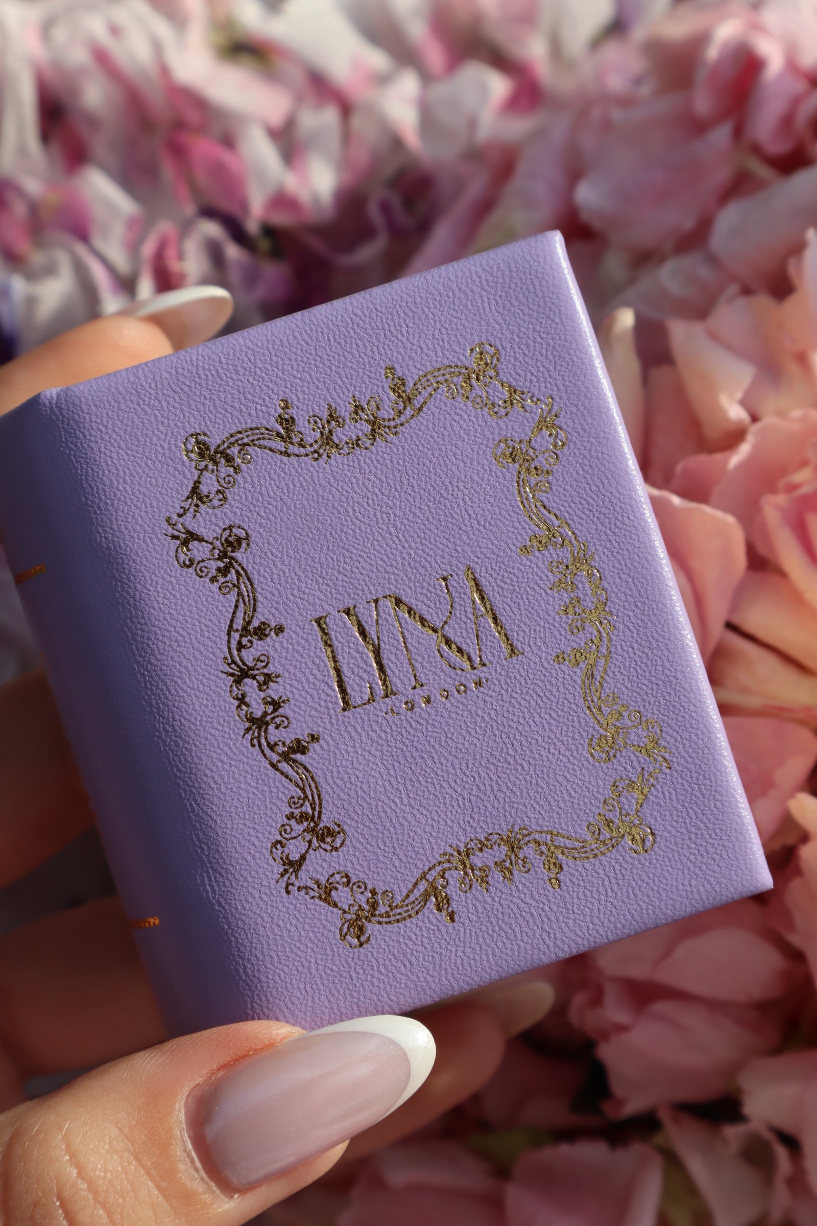 Lavender Book Shaped Ring Box