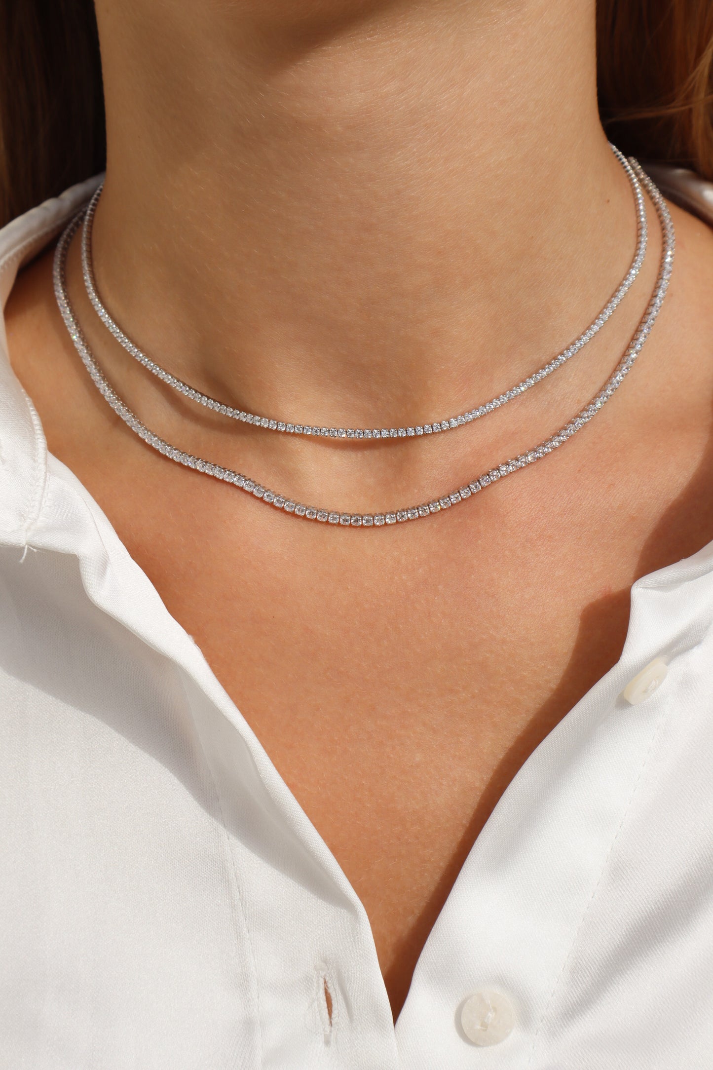 Maeve Sterling Silver Tennis Necklace