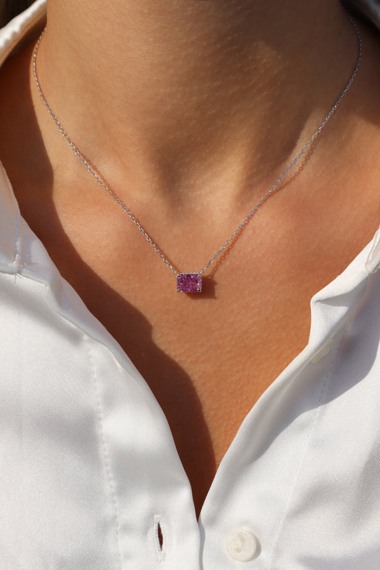 Load image into Gallery viewer, Serenity Magenta Sterling Silver Necklace
