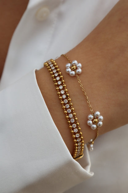 Meredith Pearl Stainless Steel Bracelet