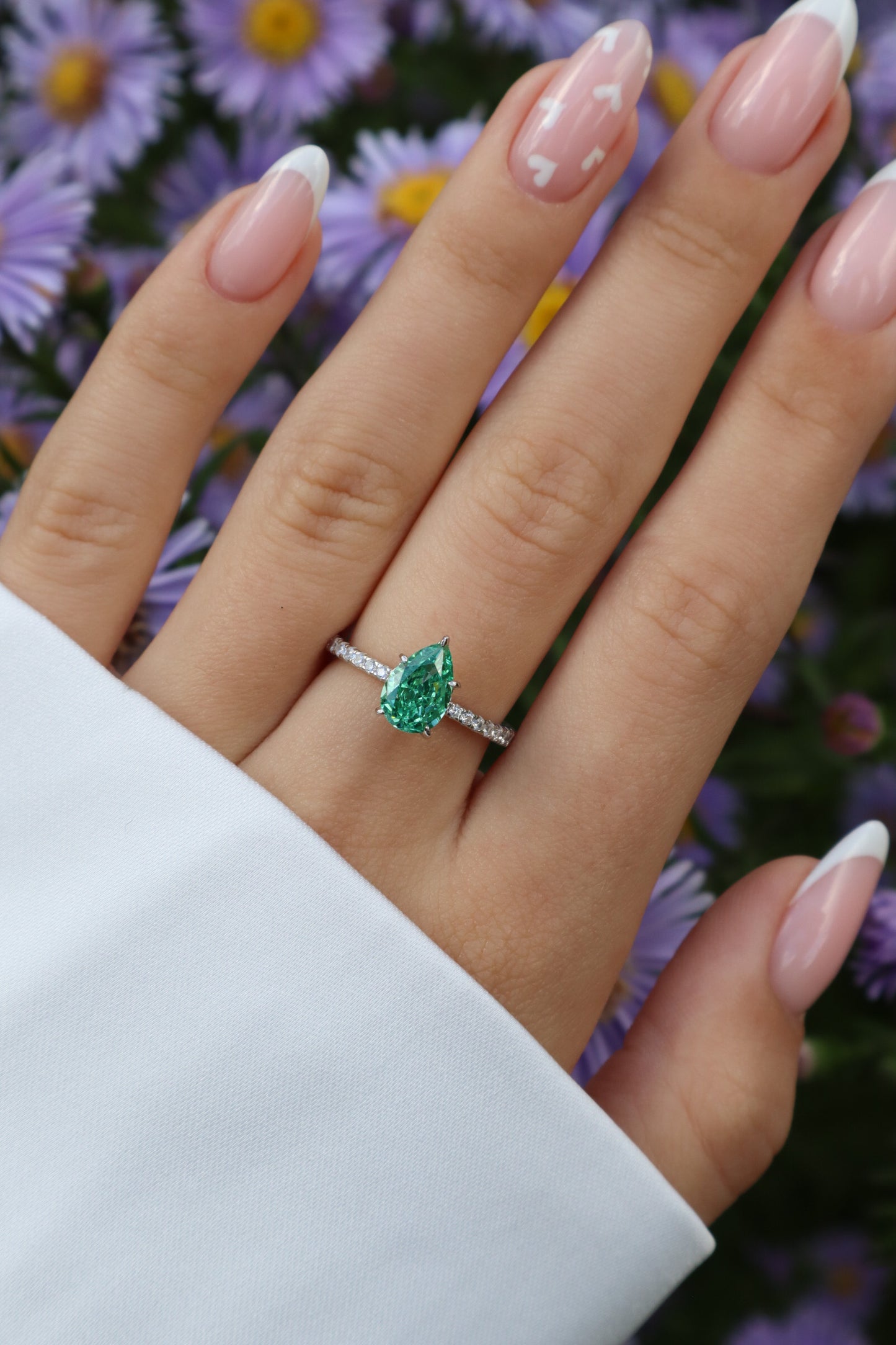 Fantasy Green Small Pear Shaped Ring