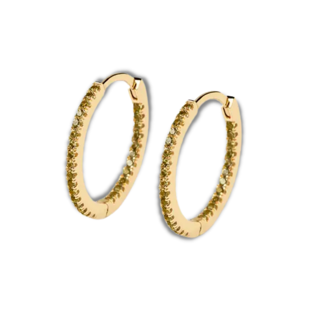 Paloma Olive 18K Gold Plated Sterling Silver Hoop Earrings