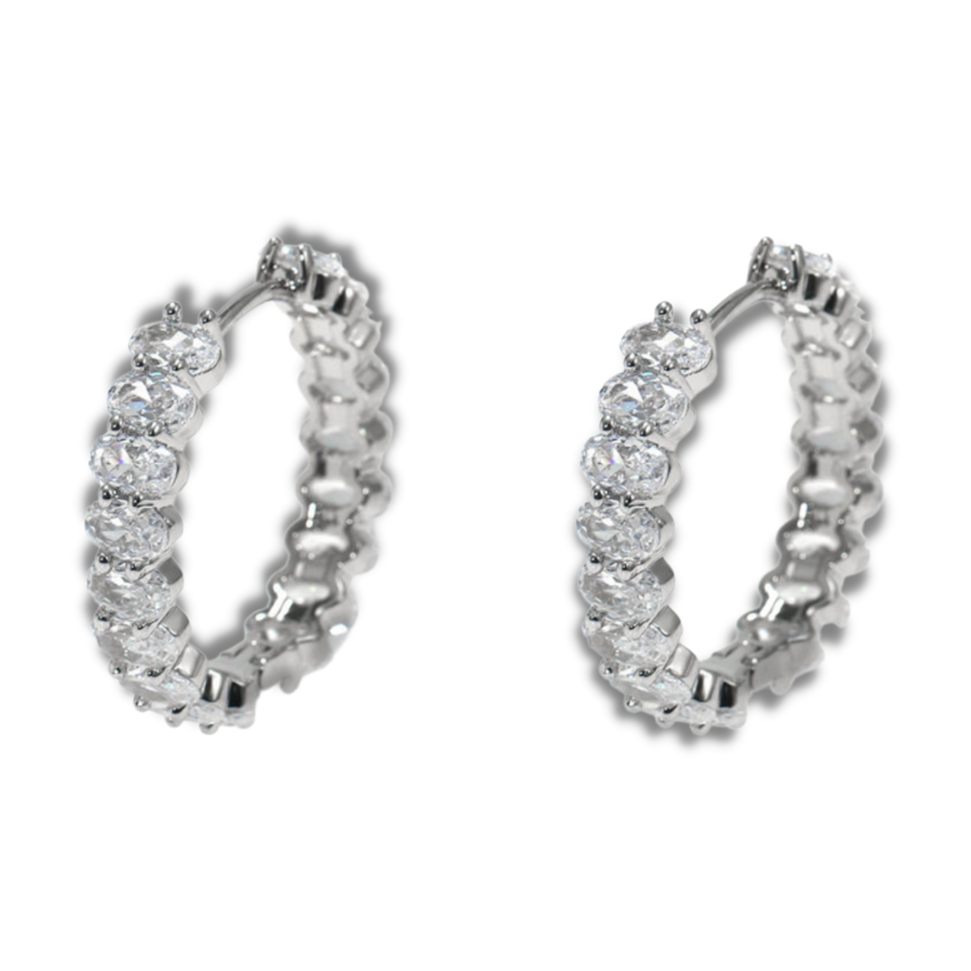 Load image into Gallery viewer, Vein of Love Rhodium Plated Earrings
