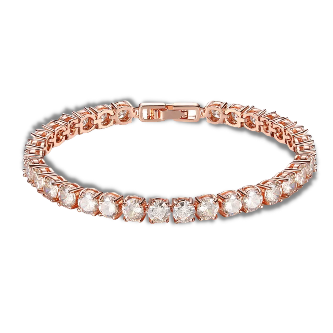 Estelle Champagne Stones Tennis Rose Gold Plated Bracelet