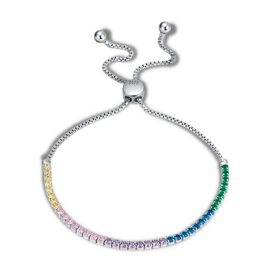 Eloise Multicolour Sterling Silver Resizable Bracelet