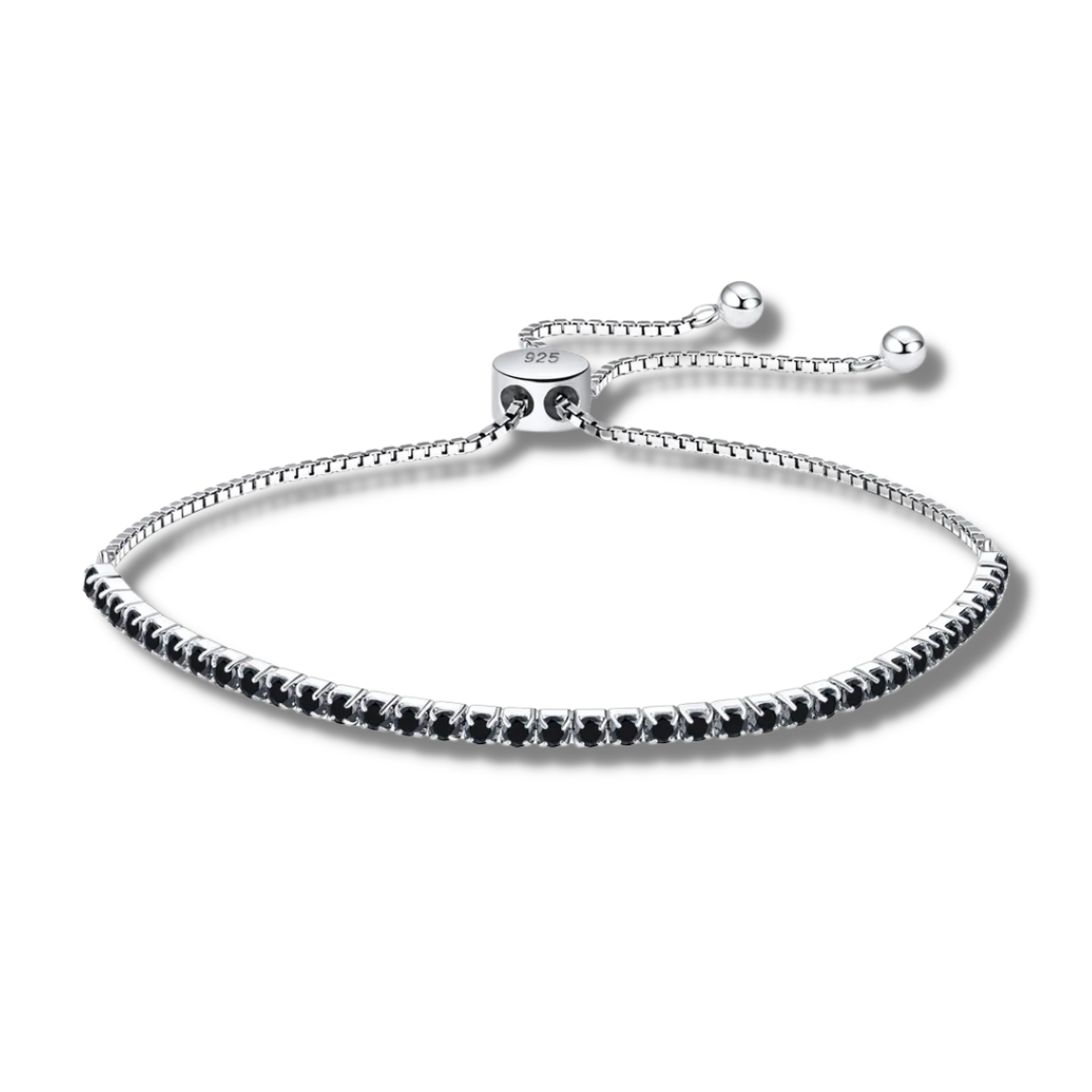 Eloise Black Sterling Silver Resizable Bracelet