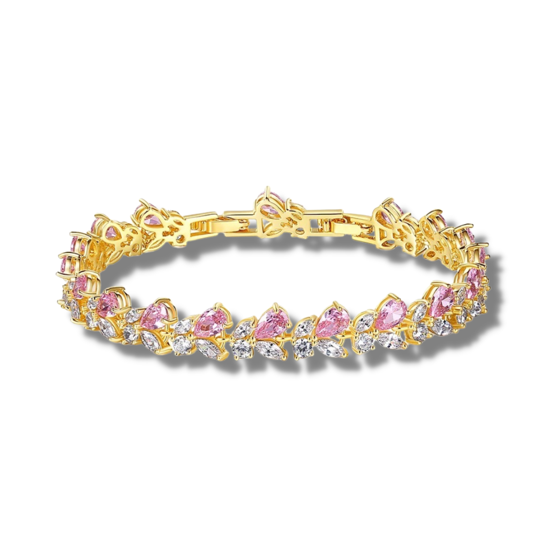 Nadira Pink & White Stones Adjustable Bracelet