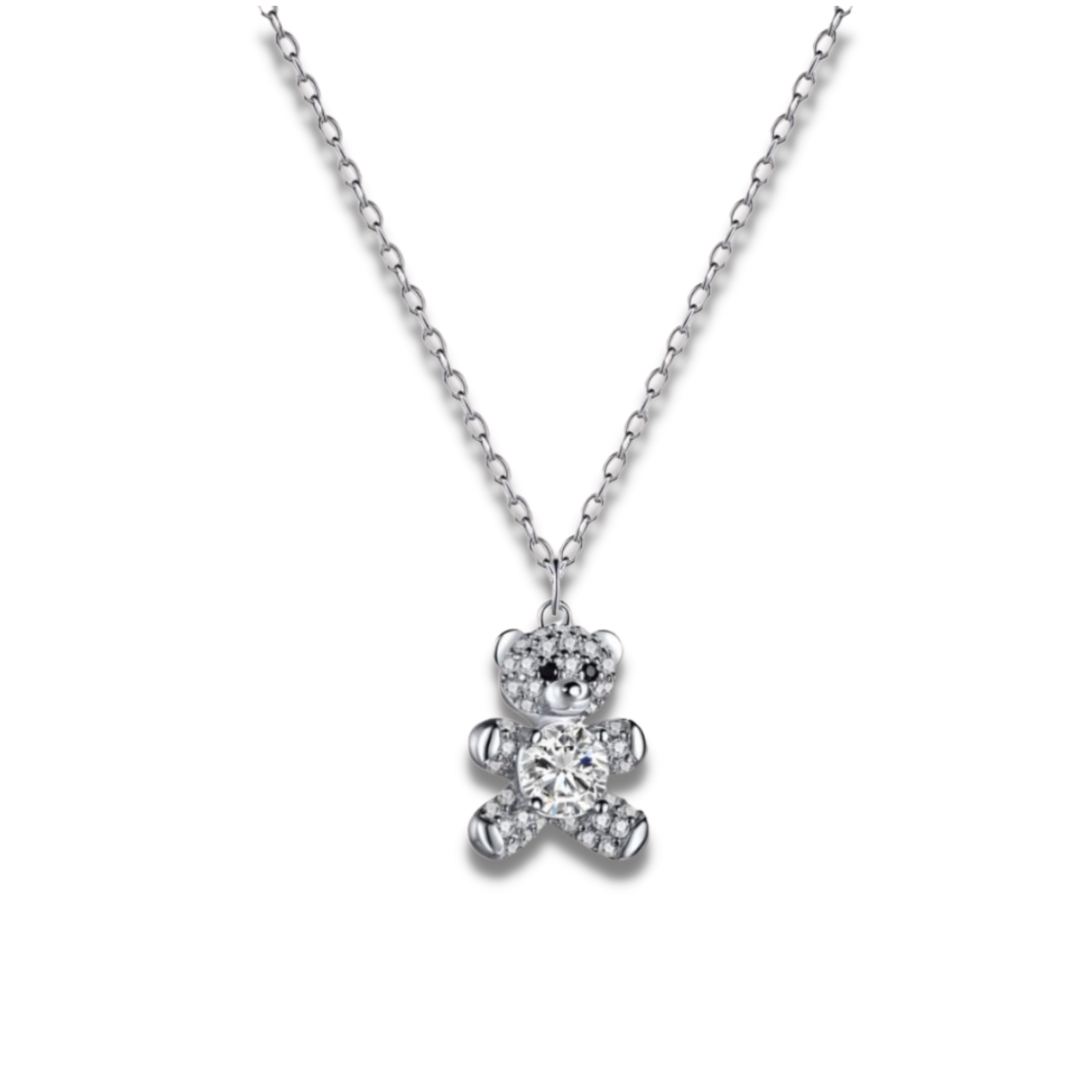 Teddy Bear 925 Sterling Silver Necklace