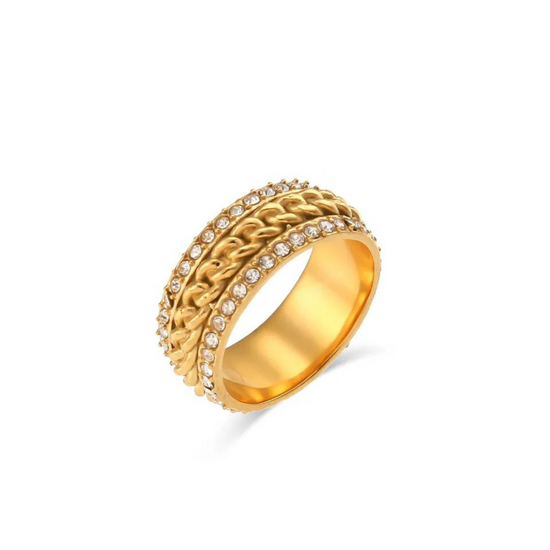 Thea Twisted Chain Stainless Steel Ring