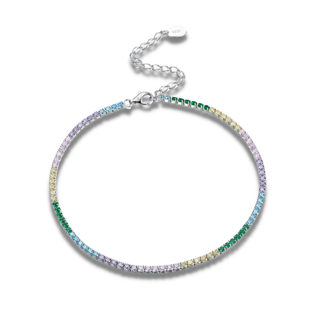 Eloise Multicolour Sterling Silver Tennis Anklet