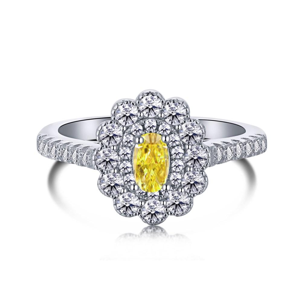 Load image into Gallery viewer, Penelope Yellow Sterling Silver Ring - Lyna London
