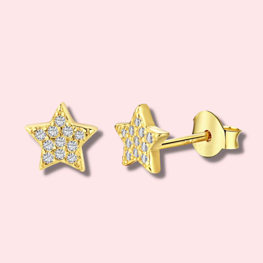 Load image into Gallery viewer, Small Star Sterling Silver Stud Earrings
